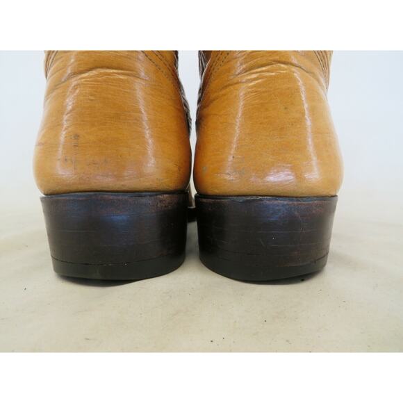 NOCONA Brown Leather Ostrich Cowboy Western Boots Mens Size 7 D main image 11